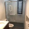 Hangzhou Cabina de Ducha Personalizada Separación Húmeda y Seca Puerta Corredera de Vidrio Acero Inoxidable Celebridad de Internet Minimalista Baño de Cuerpo Entero Integrado