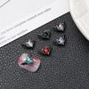 Accesorios de uñas de aleación de murciélago transfronterizo Viento oscuro de Halloween Corazón de diablo con incrustaciones de diamantes Alas de metal accesorios para uñas