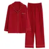 Pijama Animal del Año Rojo Grande para Mujer Primavera y Otoño 2025 Nuevo Algodón Puro Manga Larga Lujo Festivo Gama Alta Ropa de Casa