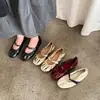 Zapatos Mary Jane plisados de cuero genuino francés para mujer 2026 Nuevos con hebilla única, de fondo plano, bailarinas, planos cómodos y versátiles