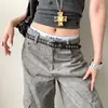 Cinto Feminino Americano Y2K com Rebites de Estrela Estilo Menina Spicy Trabalho Pesado Decoração de Cinto de Couro Sem Furos Acessórios de Cinto para Jeans