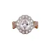 Venta Caliente Anillo Redondo de Zirconia con Diamantes Completos Chapado en Cobre para Mujer Anillo de Dedo de Lujo Europeo y Americano f1770