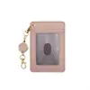 Portatarjetas de Identificación Retráctil con Hebilla de Fácil Extracción y Cordón, Estuche para Tarjetas de Cuero PU Moda Estilo Japonés para Mujeres