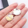 Colgantes de aleación de estrella de mar y concha estilo océano con goteo de aceite, kit de accesorios para pendientes y collares DIY, venta al por mayor de kits de material para colgantes