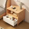 Mesita de Noche Moderna y Sencilla con Patas de Madera Maciza Gabinete de Almacenamiento Pequeño Habitación Sencilla Uso en el Hogar 2026 Nuevo Estante de Mesita de Noche