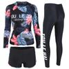 Dropshipping Roupa de Banho Feminina Conjunto de Três Peças Dividido Calça Longa de Perna Reta Manga Longa Controle da Barriga Emagrecimento Levantar Fofo Seio Pequeno Fonte Termal