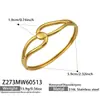 Pulseira de Combinação com Fivela de Encaixe Anel Duplo Design Geométrico Luxo Leve Europeu e Americano Pulseira de Superfície Brilhante em Aço Inoxidável Banhado a Ouro 18K para Mulheres