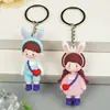 Mochila Menino Menina Boneca Chaveiro Pingente Acessórios Urso Casal Cola Macia PVC Fofos Acessórios de Menina
