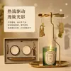 Set de Regalo Carrousel de Aromaterapia: Bandeja Ovalada + Portavelas Giratorio + Juego de Velas Dobles, Regalo Navideño para Negocios