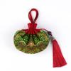 Bolsita Dorada Estilo Palacio Liuxia Jianghai con Borlas, Bolsita Bordada Estilo Chino con Patrón de Olas Marinas y Acantilados, Accesorio Hanfu