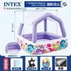 Alberca Inflable Intex con Bomba, Parasol, Alberca de Juegos Acuáticos para Casa de Niños, Alberca de Pelotas Oceánicas para Bebés y Niños en Interiores