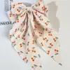 Lindo Clip de Resorte con Lazo Estampado de Cerezas Pasador Dulce de Flor Accesorios para el Cabello de Primavera y Verano Nuevo para Fiesta Festiva