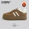 Zapatillas de Entrenamiento Alemanas de Suela Gruesa Universales para Mujer, Nuevo Modelo de Invierno 2025, Tenis Casuales Marrón Melard, Zapatos Cálidos de Algodón