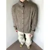 Suéter Cardigan de Botão com Textura Torcida de Espiga de Trigo para Outono e Primavera para Homens, Gola Alta Quente Preguiçosa com Costela de Malha