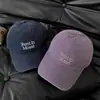 Gorra de Béisbol Lavada Vintage de Alta Calidad con Efecto Desgastado para Mujer, Ala Ancha, Gorra Morada que Hace que la Cara Parezca Más Pequeña, Moderna