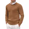 2026 Nuevo Suéter de Punto para Hombre de Cuello Redondo, Manga Larga, Patrón Trenzado, Color Sólido, Simple, Otoño e Invierno, Comercio Exterior Transfronterizo