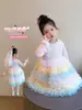 Vestido de Otoño para Niña 2026 Nuevo Estilo Moda de Otoño Infantil Degradado Pastel Voluminoso Vestido Súper Hada Princesa