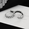Pendientes vintage de plata de ley S925 con diseño de moneda de la suerte, de cobre y plata Gutai, con hebilla de oreja, con personalidad creativa, joyería para mujer