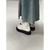 Zapatos de Estilo Japonés para Combinar con Faldas, Zapatos de Cuero con Velcro Grueso para Aumentar la Altura y Punta Ancha, Forrados de Felpa para Mujer, Novedad Invierno 2025, Zapatos Cálidos de Algodón