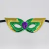 Carnaval transfronteiriço tema carnaval máscara facial meia-cara com lantejoulas dourado roxo verde suprimentos para máscara de performance de baile de máscaras