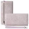 Nova Bolsa de Mão Transversal com Zíper Longo e Design Floral em Relevo, Porta-Notas Grande, Carteira Feminina Multifuncional Simples 70% de desconto