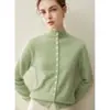 Cardigã 100% caxemira para mulheres, com gola semimangalha, múltiplos botões, design tricotado, cor sólida, efeito emagrecedor, caimento solto e mangas compridas, perfeito como peça de sobreposição