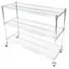 Prateleira de Armazenamento Doméstica Cromada com Rodas, Estante de Chão para Armazenamento, Varanda, Prateleira de Exibição Simples de Três Camadas Espessada