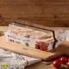 Lonchera rectangular transparente papel plástico caja postre carne desmenuzada Beckham caja de embalaje pastel rollo de huevo caja de embalaje