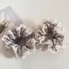 Estilo Coreano Pequeña Flor Doble Encaje Botón Floral Anillo para el Cabello Intestino Grande Cuerda para el Cabello Femenina Estilo Retro Girly Accesorios para el Cabello