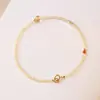Pulsera Citrina Rica Extremadamente Fina 2mm para Mujer, Cuentas de Transferencia de Oro de 14k, Diseño Súper Fino, Pulsera Ins de Nicho