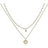 Collar de doble capa con perlas de amor de sirena Ji para mujer, diseño ligero y lujoso, cadena de clavícula de alta calidad, elegante y dulce.