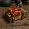 108 Pulseira de Contas de Sândalo Imitação com Múltiplos Círculos Rosário Pulseira Tecida à Mão Barraca de Rua Ponto Turístico Pulseira de Contas Mais Vendida