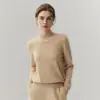 Suéter de cashmere pronto para usar de primeira linha com gola alta discreta, simples, quente para outono e inverno, bom para sobreposição, elegante, macio e aconchegante, versátil, suéter base de tricô
