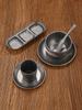 Juego de Vajilla de Acero Inoxidable Estilo Retro Cuencos Coreanos Antiguos para Arroz, Palillos, Cucharas, Platos Rectangulares, Platos para Condimentos, Vasos para Agua