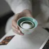 Moji Porcelana Branca Pintada à mão Reed Master Cup Kung Fu Tea Set Household Jade Mud White Porcelana Inner Glaze Turquesa Green Tea Single Cup