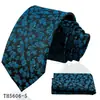 Set Formal Retro de Corbata y Pañuelo de Bolsillo con Patrón Floral Rojo Oscuro para Boda, Corbata de Nudo a Mano de Moda de la Fábrica Shengzhou