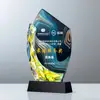 Novo troféu de cristal personalizado com cores deslumbrantes e criativas para premiações a funcionários e equipes de destaque, medalhas de reunião anual e prêmios comemorativos personalizados