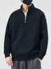 Sudadera moderna y a la moda para hombre para otoño e invierno, media cremallera, cuello alto, forro polar, gruesa, holgada, cálida, de manga larga, chaqueta versátil nueva