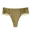 Bragas de encaje europeas y americanas transfronterizas para mujer de talla grande, entrepierna de algodón puro, antibacterianas, alta elasticidad, sin costuras, tanga sexy de encaje para mujer