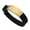 Pulsera para hombre de acero titanio silicona joyería de moda de Amazon transfronteriza simple DIY grabado pulsera de acero inoxidable al por mayor