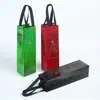 Bolsa Roja para Vino Tinto Transfronteriza Bolsita de Regalo Tridimensional Película Láser Bolsa No Tejida Hecha a Medida Ecológica Bolsa de Compras para Ropa