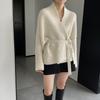 Jiawei Heavy Industry Cárdigan de Lana para Mujer Chaqueta Temperamento Perezoso Color Sólido Suéter Holgado para Mujer Z815