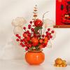 Maceta de caqui DIY, adorno de cubo, simulación de flores, para sala de estar, comedor, mesa de inauguración de la casa, decoración de caqui Ruyi, suministros de arreglo