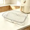 Acero Inoxidable 304 Parrilla Freidora de Aire Bandeja para Hornear Dedicada Rejilla para Hornear Rejilla para Barbacoa Rejilla para Cocinar al Vapor Soporte Redondo para Barbacoa Empotrable
