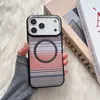 Patrón tejido de color cruzado adecuado para Apple 17pro protección de ventana grande succión magnética protección de paquete completo 17air etiqueta piel funda