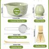 Tazón de Matcha Set de Batidor de Té Japonés Tazón de Matcha de Cerámica Soporte para Batidor de Té Revólver Cepillo de Matcha de Bambú Japonés Set de Batidor de Té