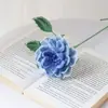 Ramo de Hilo de Dahlia de Doble Pétalo Tejido a Mano Terminado Cumpleaños Día de San Valentín Decoración del Hogar Regalo Venta al por Mayor