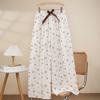 Pantalones de Pijama de Algodón Perlado para Mujer Verano Nuevo Dibujos Animados Pantalones para Casa Delgados para Usar en Exterior Pantalones Antimosquitos Talla Grande Sueltos Pantalones Largos