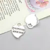 1 nuevo colgante de aleación de plata antigua con forma de corazón simulado y letra inglesa, colgante para accesorios de joyería DIY