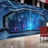 Papel tapiz cyberpunk 3D, fondo dinámico para KTV, tela para pared, decoración de sala de juegos electrónicos y e-sports, mural para dormitorio